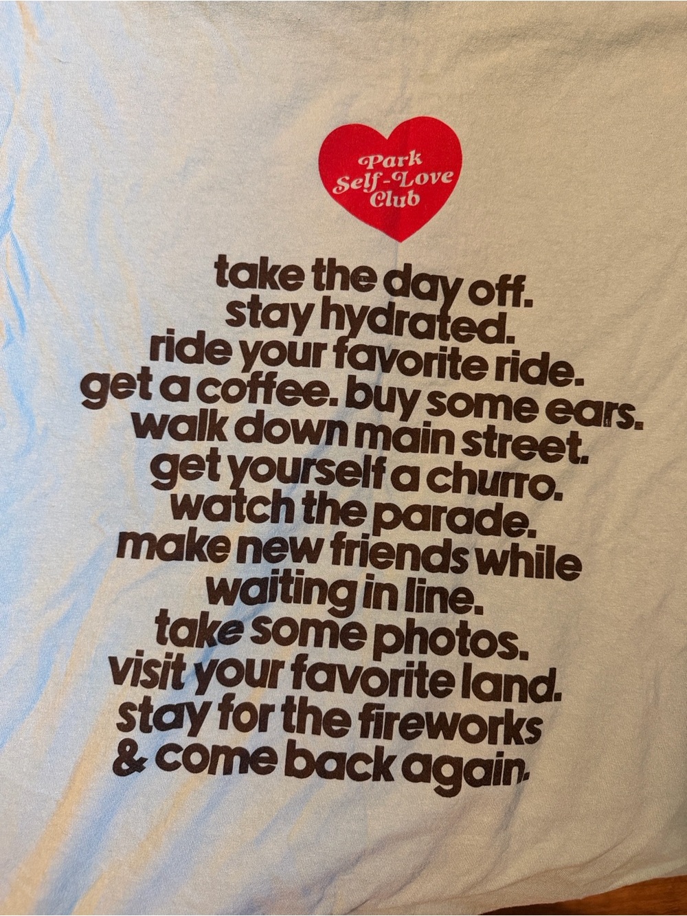 Small Shop Disney Light Blue "Out of the Office Busy at the Park" Graphic Tee